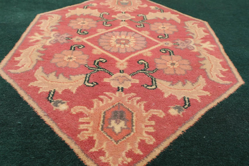 5' x 9'9'' Palace Hand Knotted Wool Rare Romanian Hamadaan Area Rug Emerald