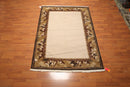 5'9" x 8'1" Hand Knotted Classic Loop/Cut Pile Tibetan Oriental Area Rug Beige