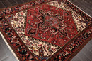 5'3" x 6'7" Hand Knotted 100% Wool Herizz Traditional Oriental Area Rug Red