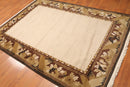 5'9" x 8'1" Hand Knotted Classic Loop/Cut Pile Tibetan Oriental Area Rug Beige