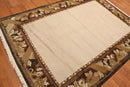 5'9" x 8'1" Hand Knotted Classic Loop/Cut Pile Tibetan Oriental Area Rug Beige