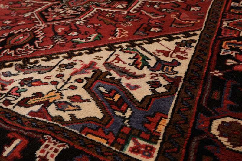 5'3" x 6'7" Hand Knotted 100% Wool Herizz Traditional Oriental Area Rug Red