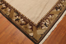 5'9" x 8'1" Hand Knotted Classic Loop/Cut Pile Tibetan Oriental Area Rug Beige
