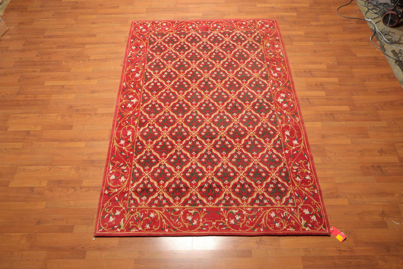 6' x 9' Hand Knotted Classic European Wool Tibetan Oriental Area Rug Rose