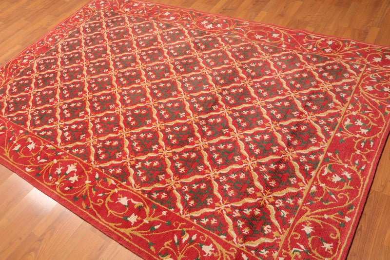 6' x 9' Hand Knotted Classic European Wool Tibetan Oriental Area Rug Rose