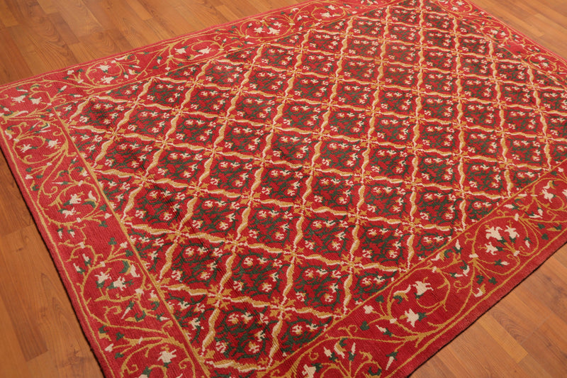 6' x 9' Hand Knotted Classic European Wool Tibetan Oriental Area Rug Rose