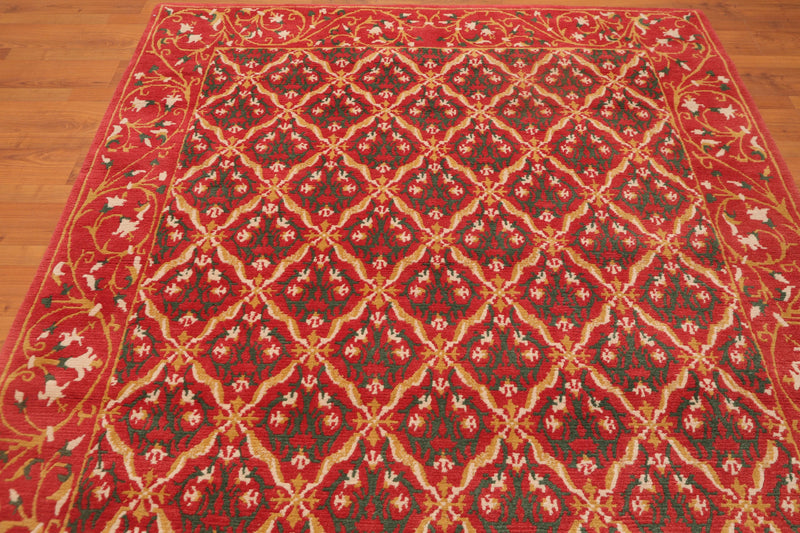 6' x 9' Hand Knotted Classic European Wool Tibetan Oriental Area Rug Rose