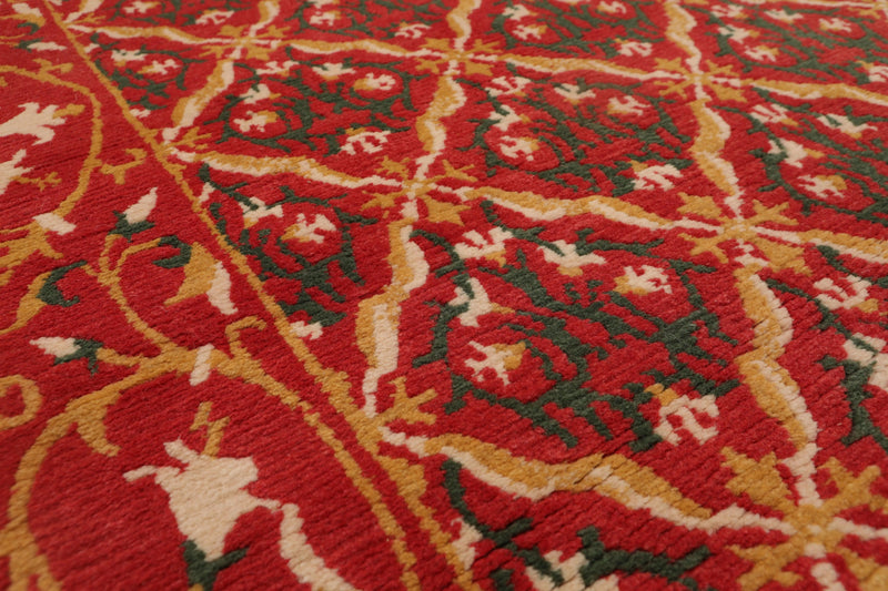 6' x 9' Hand Knotted Classic European Wool Tibetan Oriental Area Rug Rose