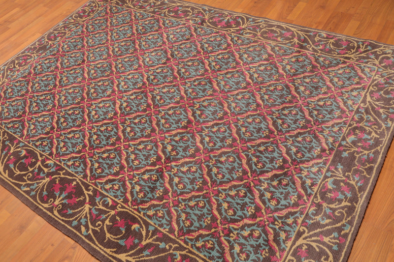 6' x 8'4" Hand Knotted Classic European Wool Tibetan Oriental Area Rug Brown