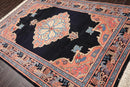 5'10'' x 8'10'' Hand Knotted 100% Wool Hamedaan Romanian Area Rug Midnight Blue