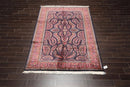 5'11' x 8'11'' Hand Knotted 100% Wool Saroukk Traditional Oriental Area Rug Navy