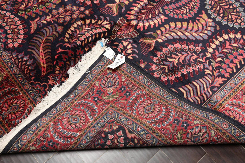 5'11' x 8'11'' Hand Knotted 100% Wool Saroukk Traditional Oriental Area Rug Navy