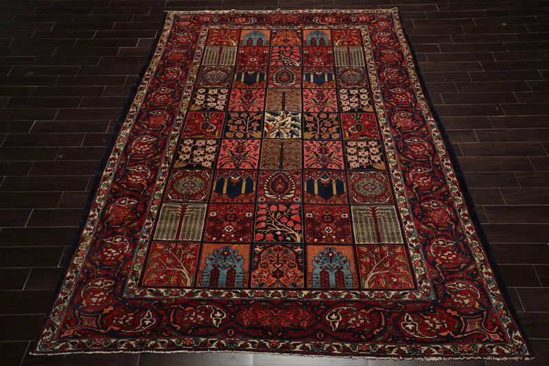 8x10 Navy Hand Knotted 100% Wool Bhakhtiari Traditional Oriental Area Rug