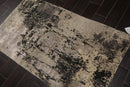 2'11" x 5’2" Hand Knotted Wool & Silk Designer Abstract Tibetan Area rug Gray