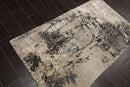 2'11" x 5’2" Hand Knotted Wool & Silk Designer Abstract Tibetan Area rug Gray