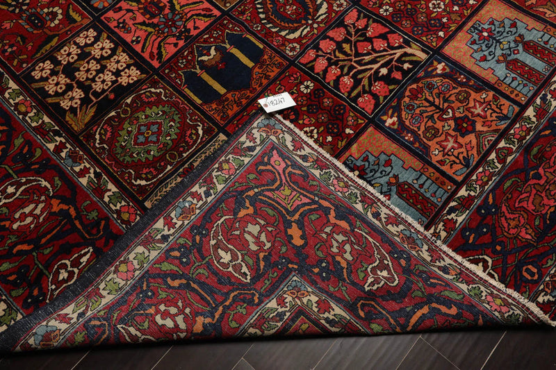 8x10 Navy Hand Knotted 100% Wool Bhakhtiari Traditional Oriental Area Rug