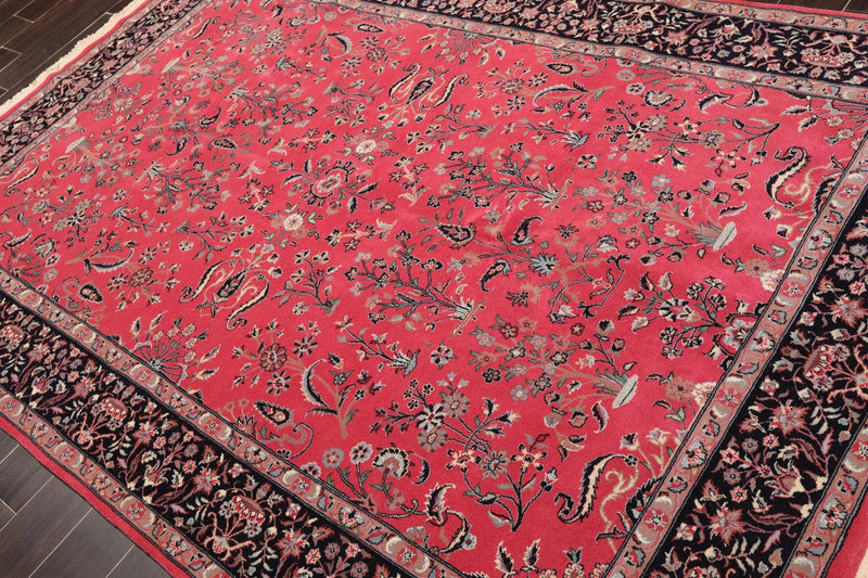 6' x 8'11'' Hand Knotted Wool PakPersian 16/18 Isphahan 300 KPSI Area Rug Pink