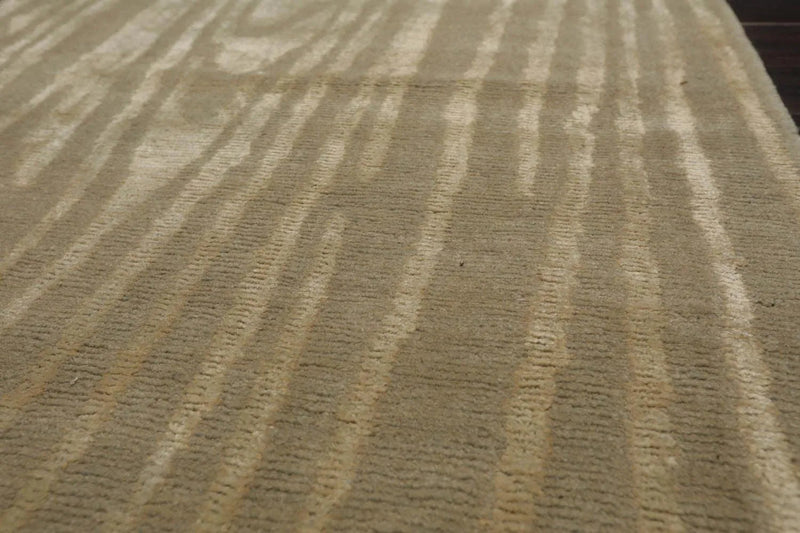 2’ x 3’ Hand Knotted Wool & Silk Modern Tibetan Oriental Area rug Gray