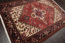 5' x 6'6" Hand Knotted 100% Wool Traditional Herizz Oriental Area Rug Rust