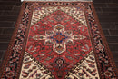 5' x 6'6" Hand Knotted 100% Wool Traditional Herizz Oriental Area Rug Rust