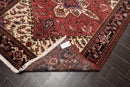 5' x 6'6" Hand Knotted 100% Wool Traditional Herizz Oriental Area Rug Rust