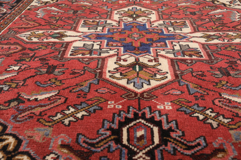 5' x 6'6" Hand Knotted 100% Wool Traditional Herizz Oriental Area Rug Rust