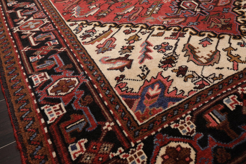 5' x 6'6" Hand Knotted 100% Wool Traditional Herizz Oriental Area Rug Rust