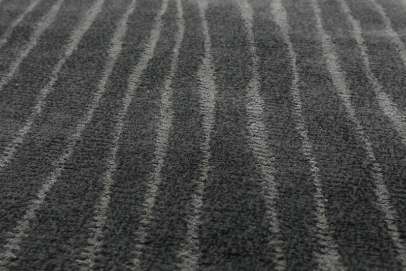 2' x 3' Hand Knotted Wool & Silk Modern Tibetan Oriental Area Rug Gray