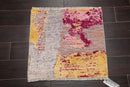 2' x 2' Hand Knotted Wool & Silk Square Modern Tibetan Oriental Area Rug Gold