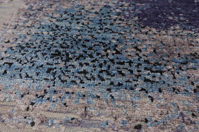 2' x 2' Hand Knotted Wool & Silk Square Modern Tibetan Oriental Area Rug Gray