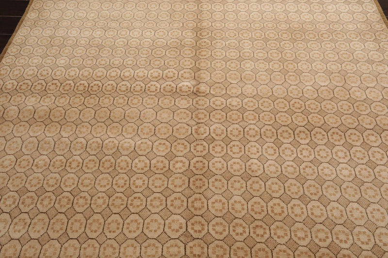 6x9 Beige Hand Knotted Tibetan 100% Wool Michaelian & Kohlberg Modern & Contemporary Oriental Area Rug