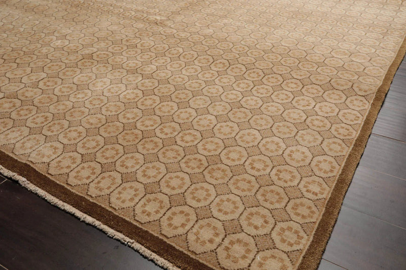 6x9 Beige Hand Knotted Tibetan 100% Wool Michaelian & Kohlberg Modern & Contemporary Oriental Area Rug