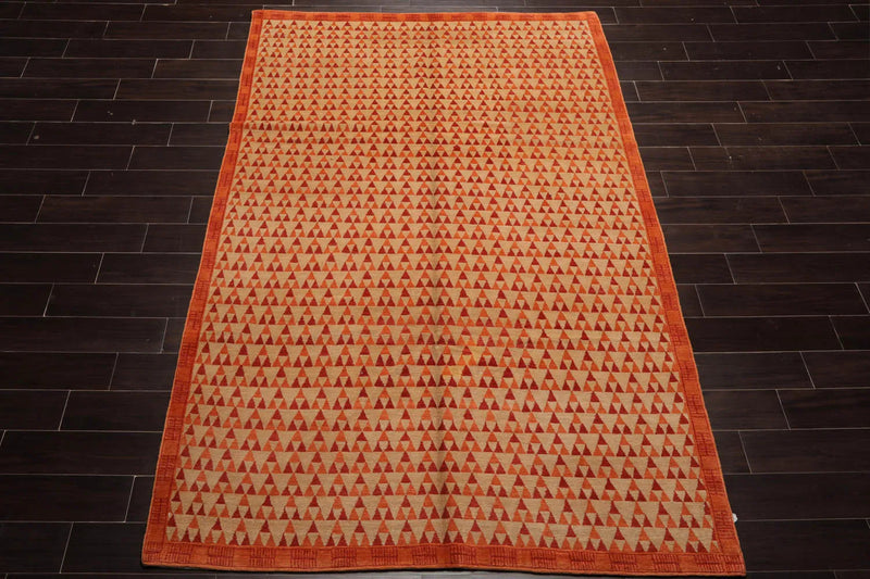 6x9 Beige Hand Knotted Tibetan 100% Wool Michaelian & Kohlberg Modern & Contemporary Oriental Area Rug