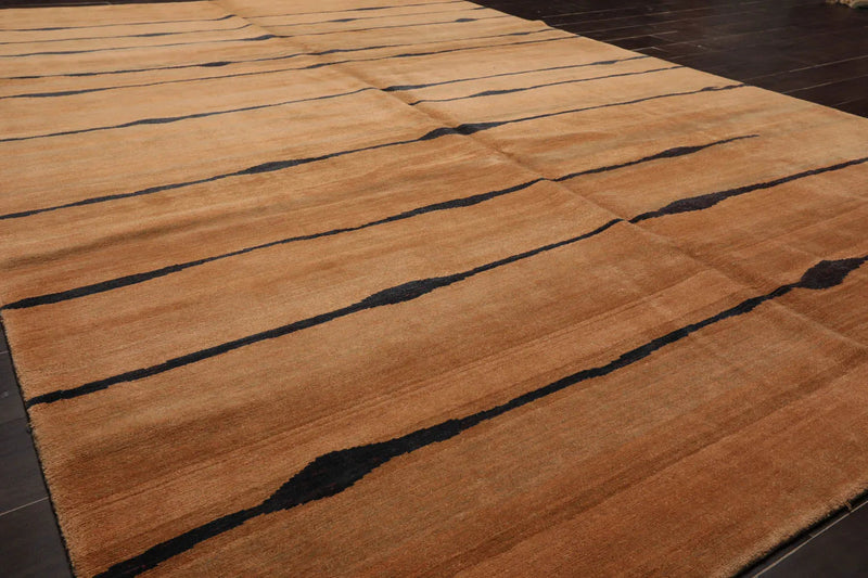 6x9 Caramel Hand Knotted Tibetan 100% Wool Michaelian & Kohlberg Modern & Contemporary Oriental Area Rug