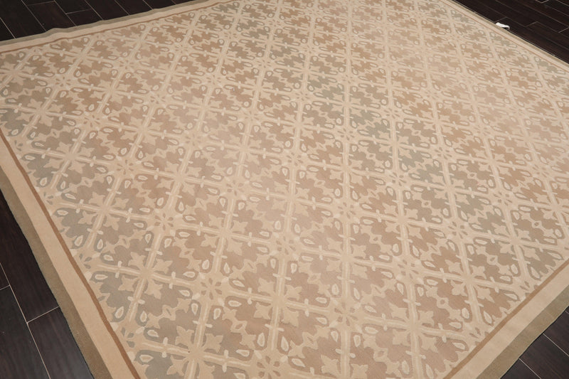 8'1" x 9'9" Schumacher Hand Knotted Wool French Aubusson Savonnerie Area Rug Beige