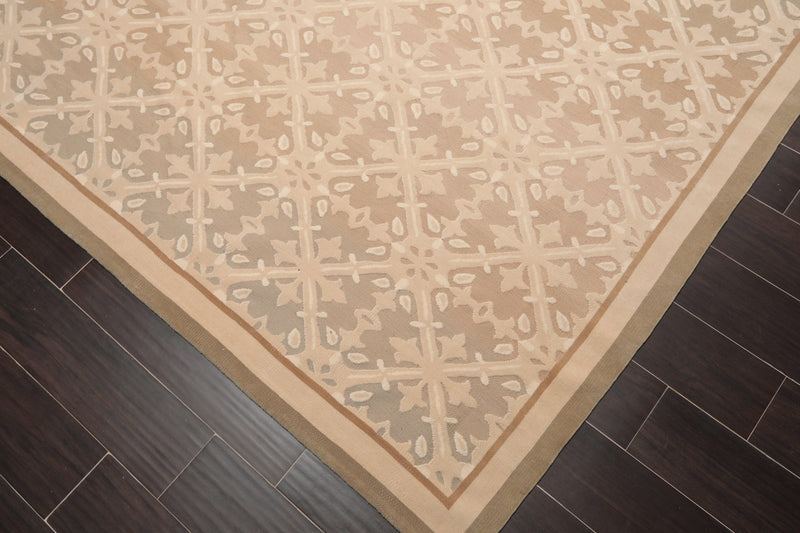 8'1" x 9'9" Schumacher Hand Knotted Wool French Aubusson Savonnerie Area Rug Beige