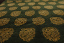 6x9 Green Hand Knotted Tibetan 100% Wool Damask Traditional Oriental Area Rug