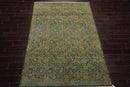 6x9 Green Hand Knotted Tibetan Wool and Silk Michaelian & Kohlberg Traditional Oriental Area Rug
