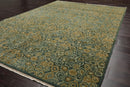 6x9 Green Hand Knotted Tibetan Wool and Silk Michaelian & Kohlberg Traditional Oriental Area Rug
