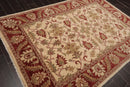 5'9" x 8'4" Hand Knotted Peshawar 100% Wool Arts and Craft Area Rug Beige