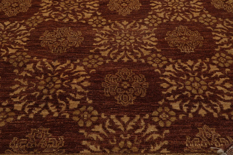 6x9 Brown Hand Knotted 100% Wool Traditional Oriental Area Rug