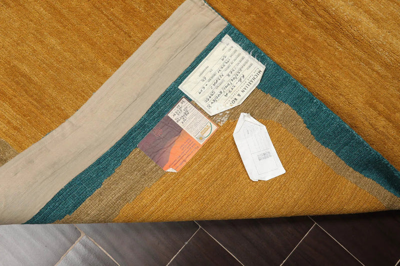 6x9 Gold Hand Knotted Tibetan 100% Wool Michaelian & Kohlberg Traditional Oriental Area Rug