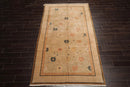 6x9 Beige Hand Knotted Tibetan 100% Wool Art Deco Traditional Oriental Area Rug
