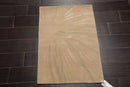 2' x 3' Hand Knotted Wool & Silk Modern Tibetan Oriental Area Rug Beige, Gray