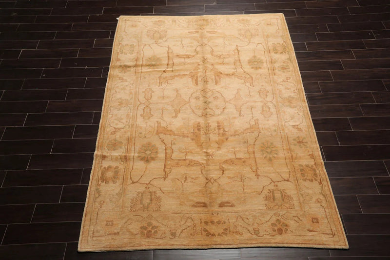 6x9 Beige Hand Knotted Tibetan 100% Wool Michaelian & Kohlberg Traditional Oriental Area Rug