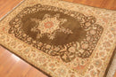 5' x 7'9" Hand Knotted Kermann Traditional 100% Wool Persian Oriental Area rug Mocha