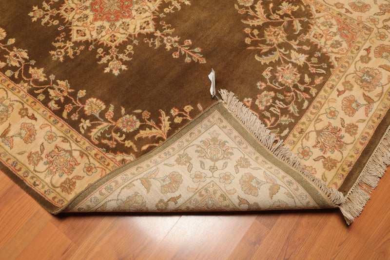 5' x 7'9" Hand Knotted Kermann Traditional 100% Wool Persian Oriental Area rug Mocha