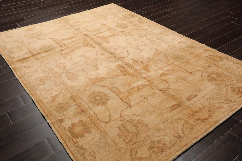 6x9 Beige Hand Knotted Tibetan 100% Wool Michaelian & Kohlberg Traditional Oriental Area Rug