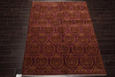 6x9 Aubergine Hand Knotted Tibetan 100% Wool Michaelian & Kohlberg Transitional Oriental Area Rug