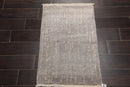 2' x 3' Hand Knotted 100% Wool Modern Tibetan Oriental Area Rug Gray, Ivory